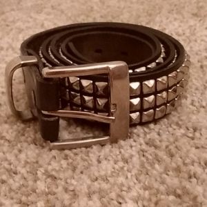 Leather studded belt
